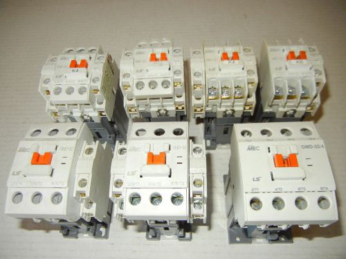 LS Contactor GMD-9, GMD-32, 3 Pole 240/380/440 &amp; GMD-32/4 Coil DC24V Used 7 Pcs.