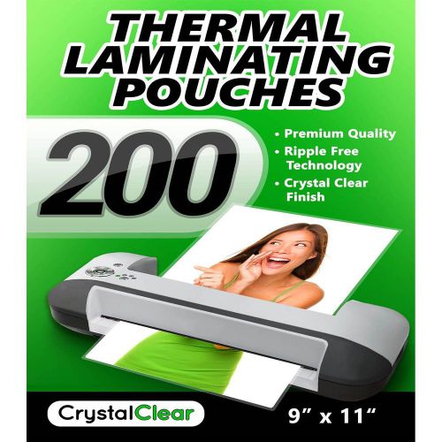 Thermal laminating pouches - (200 pack - get 2x more sheets) - fits 8.5 x 11 le for sale