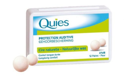 QUIES ear plugs natural wax Hearing Protection 27 dB 12 pairs