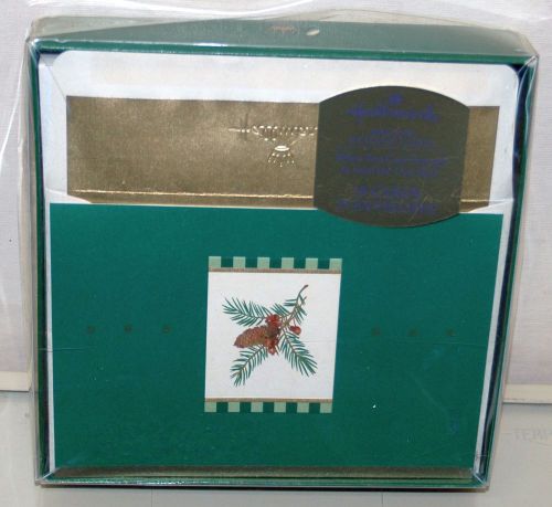 18 Hallmark Holiday Business Greeting Cards w/19 Foil Lined Envelopes 8&#034;x5-1/2&#034;