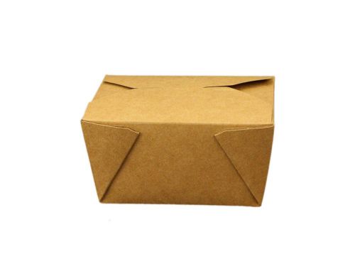 Take out containers easy fold &amp; close (pack of 50) box #1 kraft paper with poly- for sale