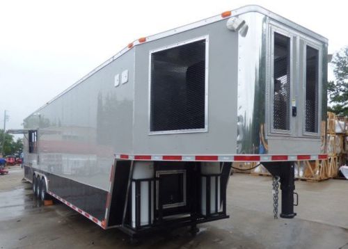 Concession Trailer 8.5&#039; X 40&#039; Gray Gooseneck - Food Event Catering