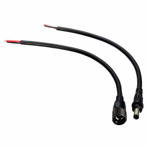 Dc male to female waterproof power connector cable black for cctv led strip for sale