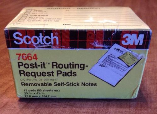 Scotch 7664 Post-it Routing Request Pads (12 Pads Of 50 Sheets Ea.) NEW Sealed