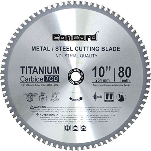 Metal Cutting Blade 10-In 80 Teeth TCT Ferrous Ultra Sharp Hard Titanium Carbide