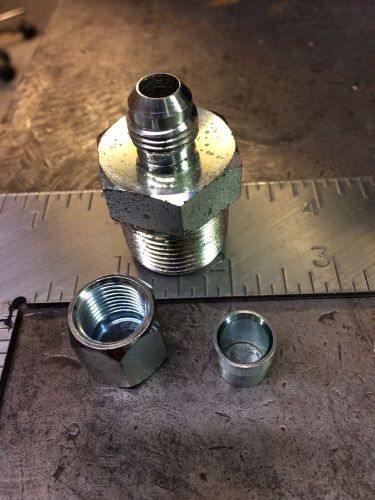 An6 3/4&#034; npt steel fitting with sleeve and nut for sale