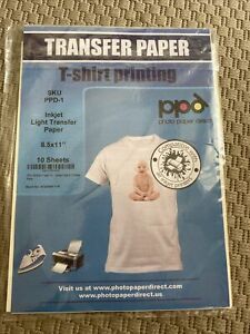 PPD Inkjet PREMIUM Iron-On Dark T Shirt Transfers Paper LTR 8.5x11&#034; pack of 8