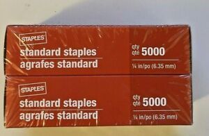 5000 Count Standard  Staples 1/4&#034;in (6.35mm)  2 boxes x 5000