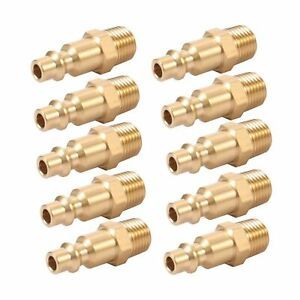 1/4&#034; Male NPT Industrial Air Hose Quick Connect Adapter 10Pcs Heavy-Duty Brass