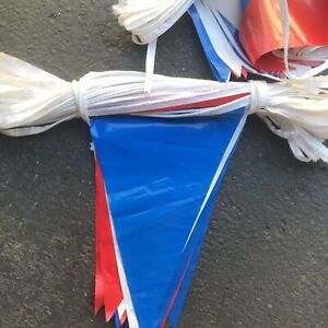 Red/White/Blue Poly Heavy Duty Pennant Strings Streamers 48flags/string 105 Ft