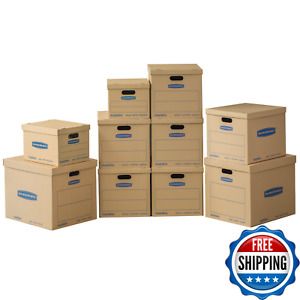 Packing Moving Storage Boxes Corrugated Box 10-Pack 6 Medium 2 Small 2 Large