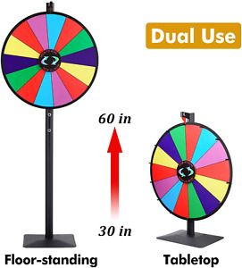 T-SIGN 24 Inch Dual Use Spinning Prize Wheel Stand, Tabletop or Floor Spinner St