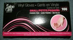 Salon Care Clear Vinyl Powder-Free Gloves Small