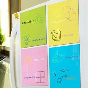 Dry Erase Sticky Notes 4Pack - 8.5x11.6in Reusable Whiteboard Stickers - Post...