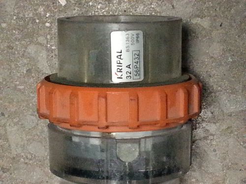 Kripal 500VAC 32A IP66 3P+E 3 Phase 56P432 Straight Industrial Electrical Plug