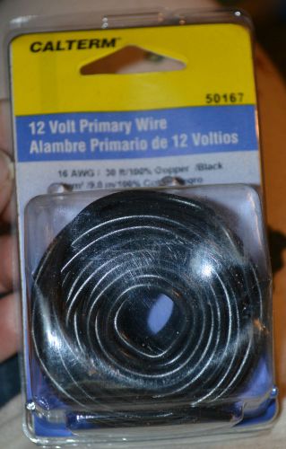 CALTERM 12 VOLT PRIMARY WIRE, 16 AWG, 30 FT., 100% COPPER, BLACK - #50167