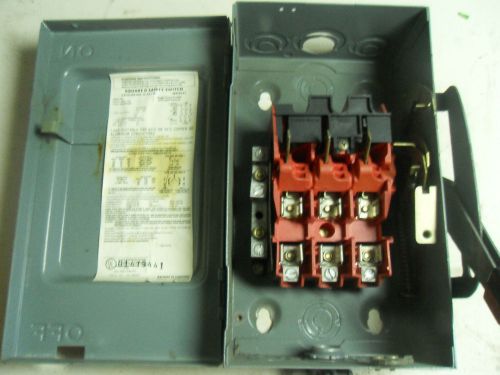 (N3-2) 1 SQUARE D H-321-N DISCONNECT SWITCH 30AMP 3POLE 240V