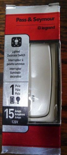 Pass &amp; seymour lighted decorator switch, 15 amp light almond - stm870laslcc4r for sale