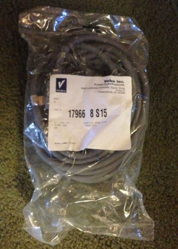 NEW VOLEX REPLACEMENT CORD 17966 8 S15 16-3 SJT 13 AMP 125V 15&#039;