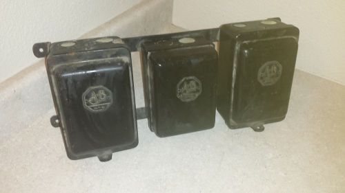 Vintage 1930s LOT of 3 allen bradley bul. 700 Starters In original Metal Boxes