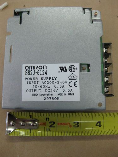 Omron Power Supply S82J-6124 200-240VAC Input 24VDC .5A Output PLC Control CNC
