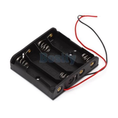 Lot 5 Battery Box Holder Case for 4 AA Batteries 6V with Wire Easy Install DIY