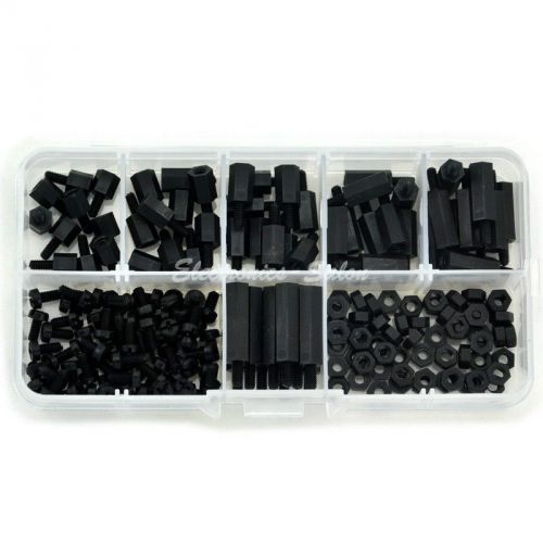M3 nylon black m-f hex spacers/ screws/ nuts assorted kit, standoff. sku941701a for sale