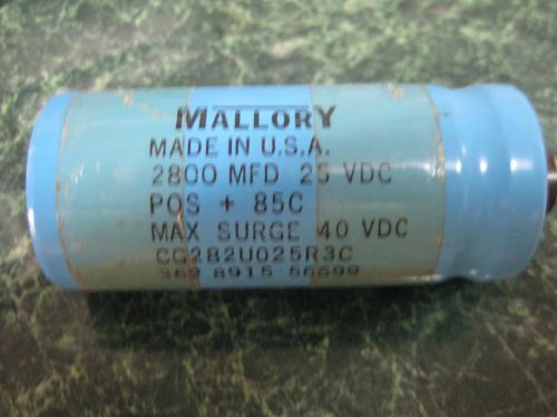 Mallory 2800 mfd 25 vdc capacitor for sale