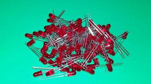 100 Pieces, HLMP 3762 High Efficiency Red 5MM (T 1-3/4) LEDs, NOS