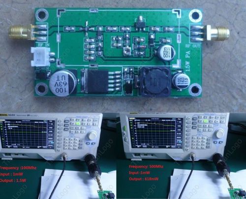 RF 20--500MHZ 1.5W Power Amplifier HF VHF UHF 1mW For Ham Radio Input 12v-50v