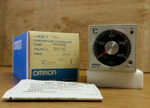 OMRON E5C2-R40J Temperature Controller -- 220/240 VAC -- 0 to 400C -- 50/60Hz
