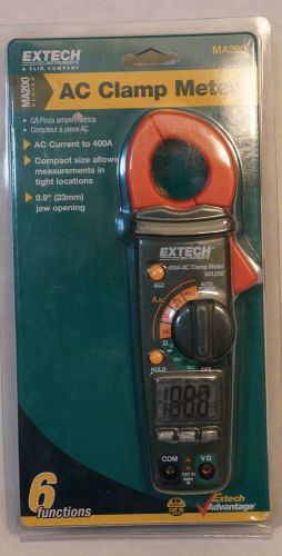 EXTECH MA200 — AC CURRENT CLAMP-ON METER - 400A + FREE CASE- NEW- WORLDWIDE SHIP