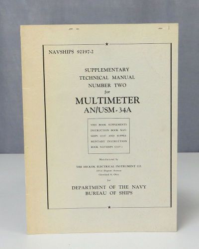 Hickok Multimeter Model AN/USM-34A Supplementary Technical Manual #2