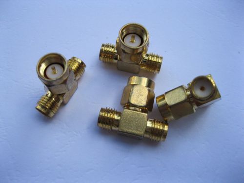 10 pcs SMA RF Coaxial Connector T Type Male to Dual Female
