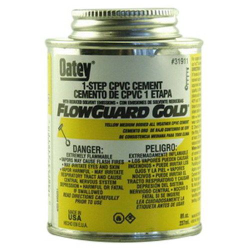 Oatey scs 31911 flowguard cpvc all weather medium solvent cement, 8 oz can for sale