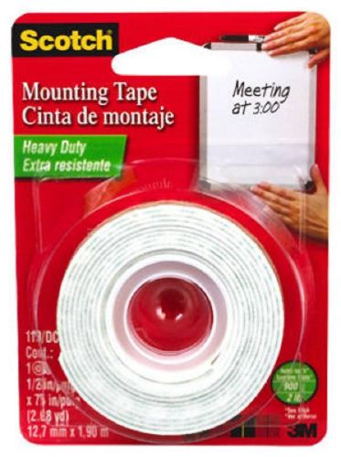 3m scotch 1/2&#034; x  75&#034;, roll heavy duty, mounting tape #110 for sale