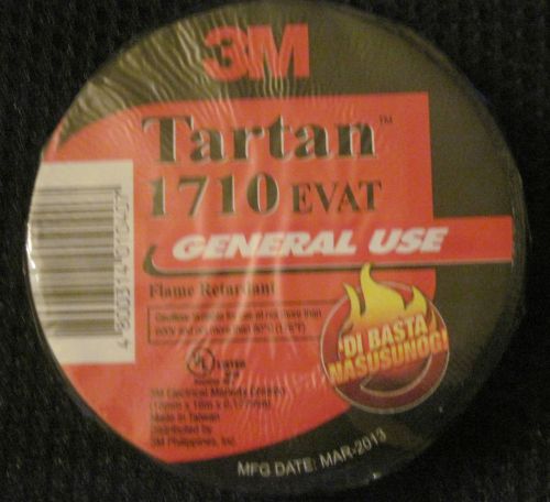 3m tartan 1710 evat general use flame retardant black tape 1 roll free ship for sale