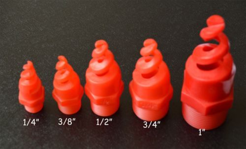 New 5 pcs 1/4&#034; bspt plastic pp cone  spiral  spray nozzle for sale