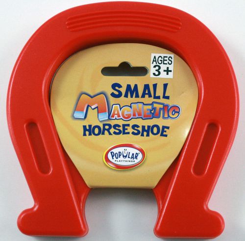 Plastic encased  magnetic horseshoe 4.75 x 4.75 inches -red for sale