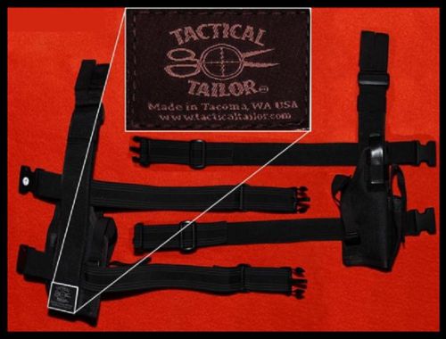 Tactical tailor black leg and waist holster - right hand for sale