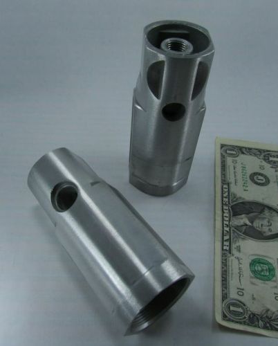 Lot 2 Unknown Metal Adapters, or Gas Burner Nozzle Housings, or Industrial Parts