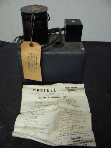 NOS Hartell A-1 Centriflo Automatic Condensate Pump, 10 FT Head, 115/230VAC