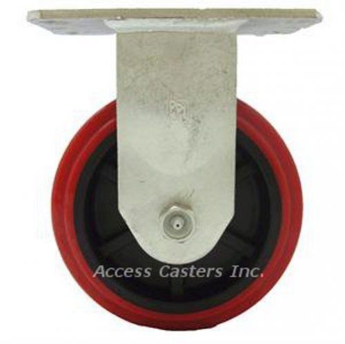 6plppr 6&#034; x 2&#034; rigid plate caster, poly on poly wheel, 900 lbs capacity for sale