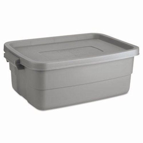 Rubbermaid Roughneck Storage Boxes, 10 Gallon, Steel Gray (RHP 2214TP STE)
