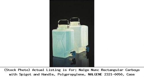 Nalge nunc rectangular carboys with spigot and handle, polypropylene: 2321-0050 for sale