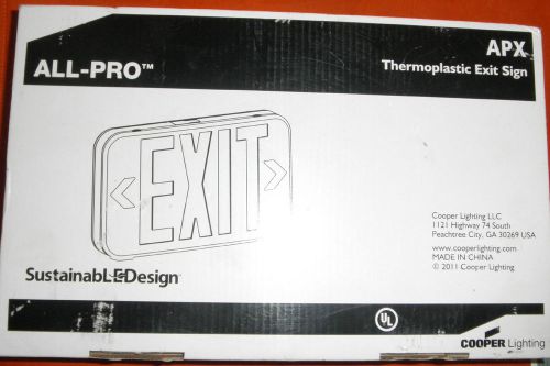 Cooper lighting~*all-pro thermoplastic exit sign*~apx7r for sale