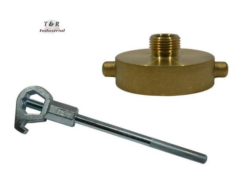 Fire hydrant adapter combo 2-1/2&#034; nst(m) x 3/4&#034; ght (m) w/hd hydrant wrench for sale