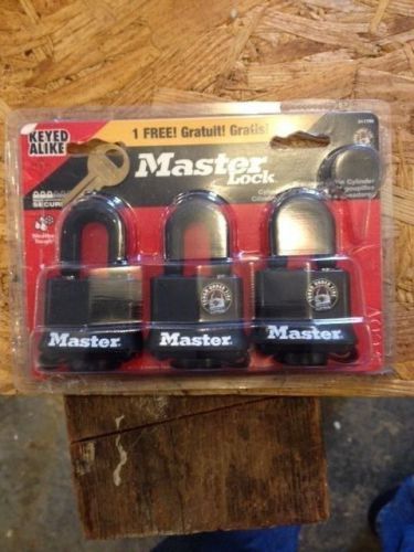 Package of 3 master lock paddle locks keyed alike outdoor new in package for sale