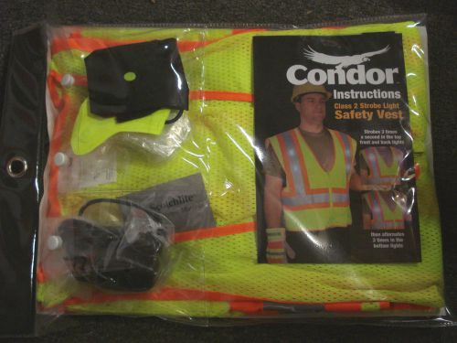 CONDOR  Safety Vest Reflective Lime 4XL 5NVE2 Class 2 Strobe Light |KH2|