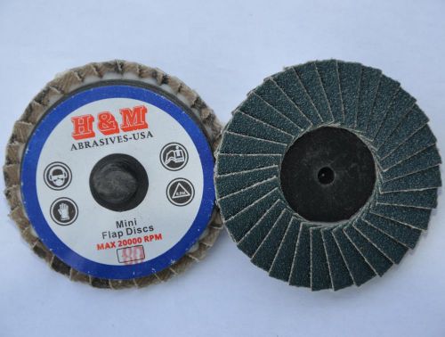 10 2&#034; new mini flap discs zirconia 40 grit / roloc quick change type r for sale